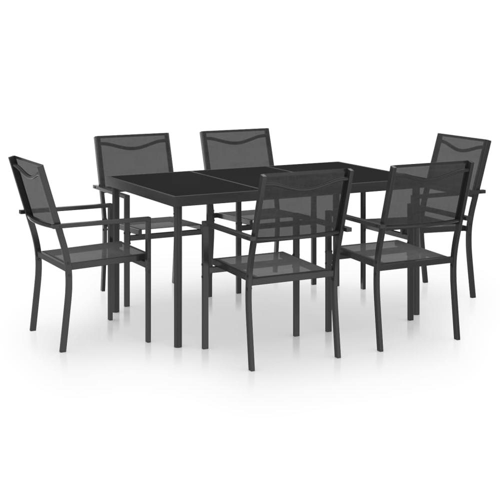 7 Piece Patio Dining Set Steel. Picture 1