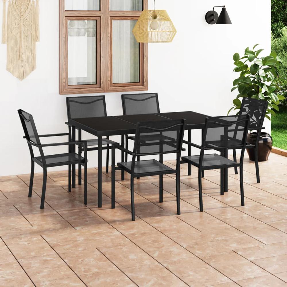 7 Piece Patio Dining Set Steel. Picture 12
