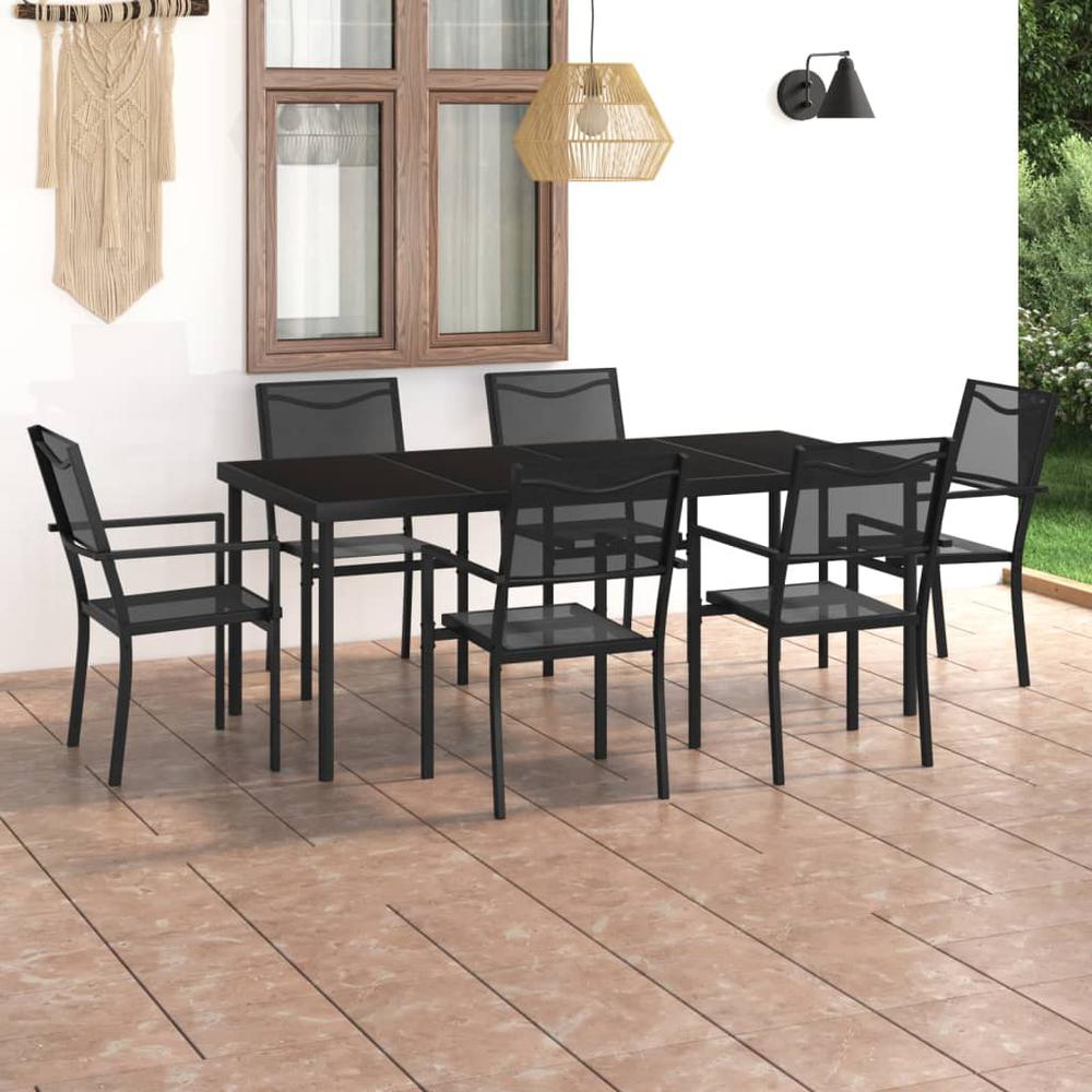 7 Piece Patio Dining Set Steel. Picture 12