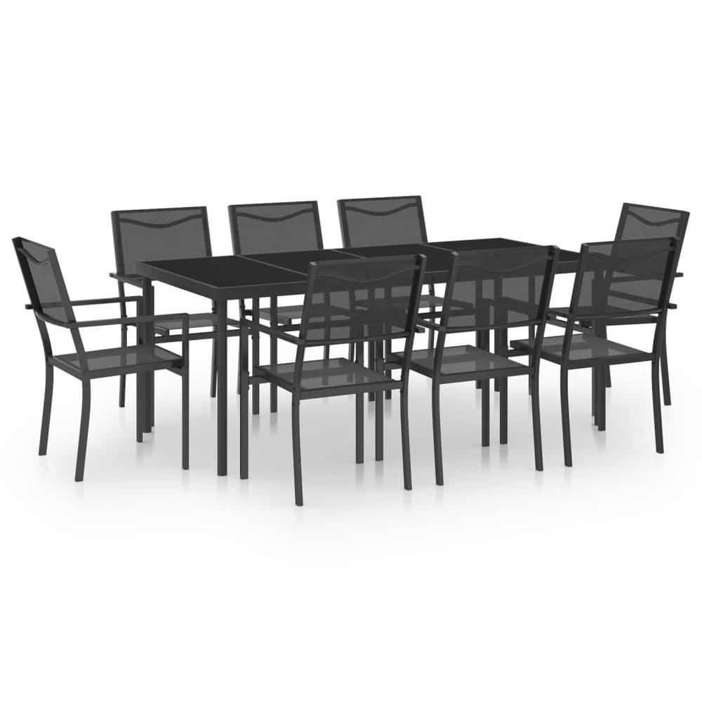 9 Piece Patio Dining Set Steel. Picture 1