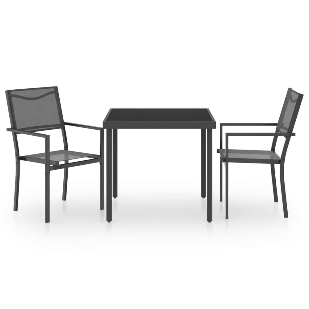 3 Piece Patio Dining Set Steel. Picture 1