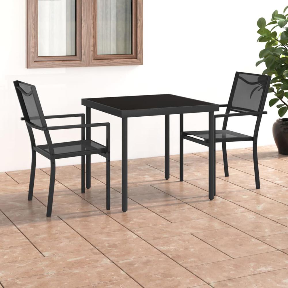3 Piece Patio Dining Set Steel. Picture 12