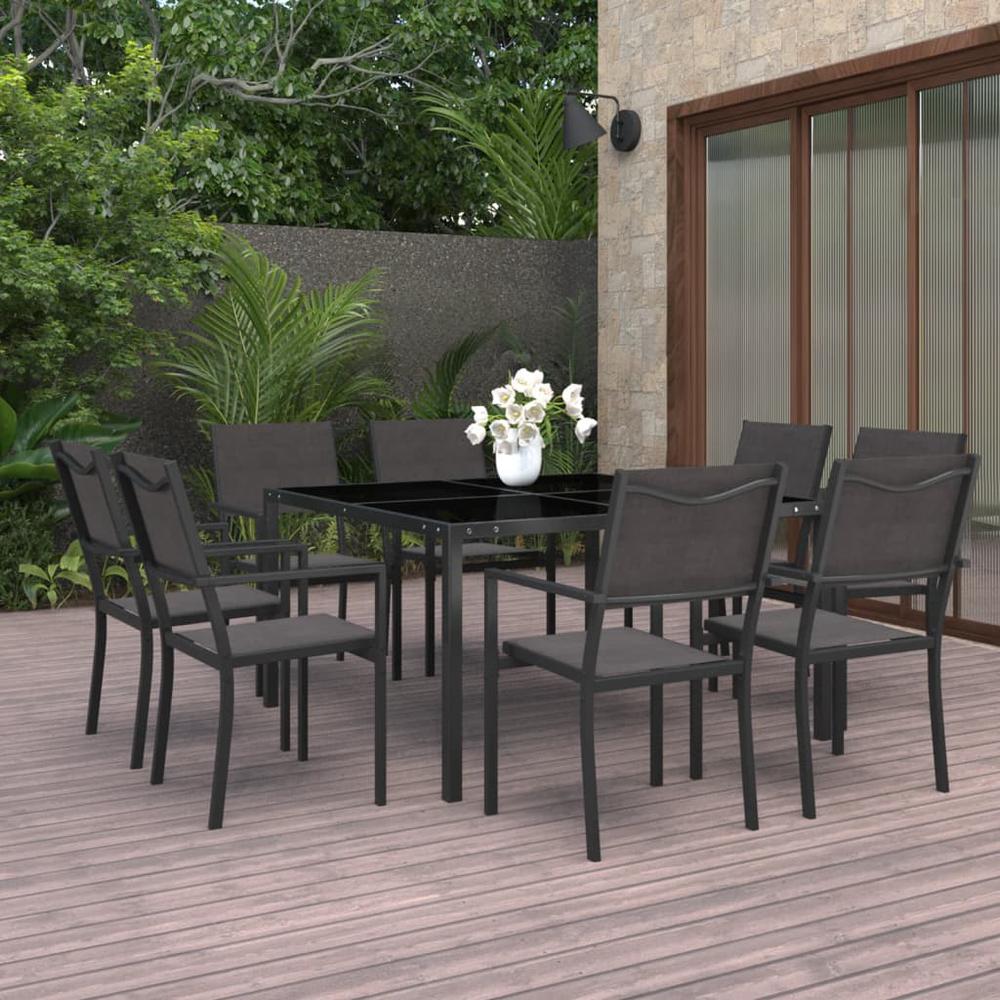 9 Piece Patio Dining Set Steel. Picture 12