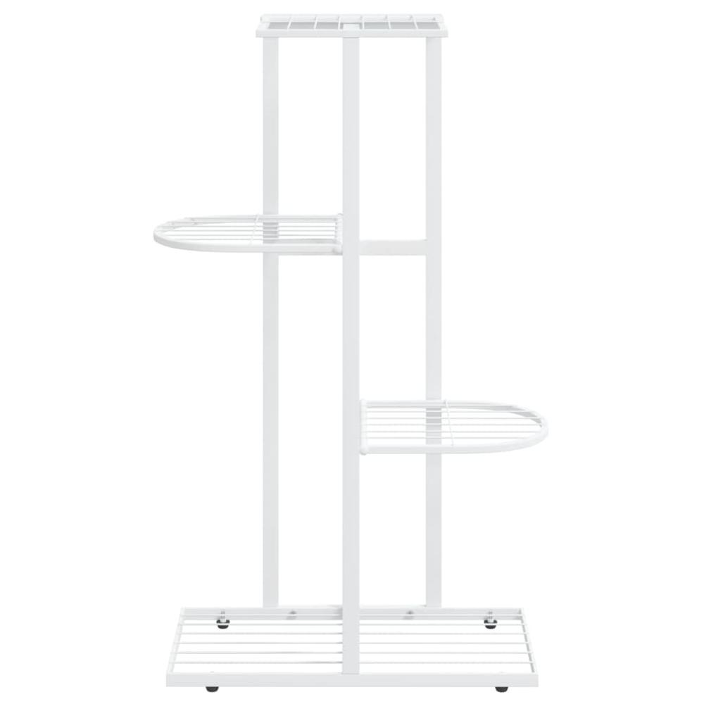 4-Floor Flower Stand 16.9"x8.7"x29.9" White Metal. Picture 2