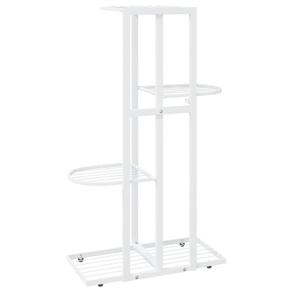 4-Floor Flower Stand 16.9"x8.7"x29.9" White Metal. Picture 4