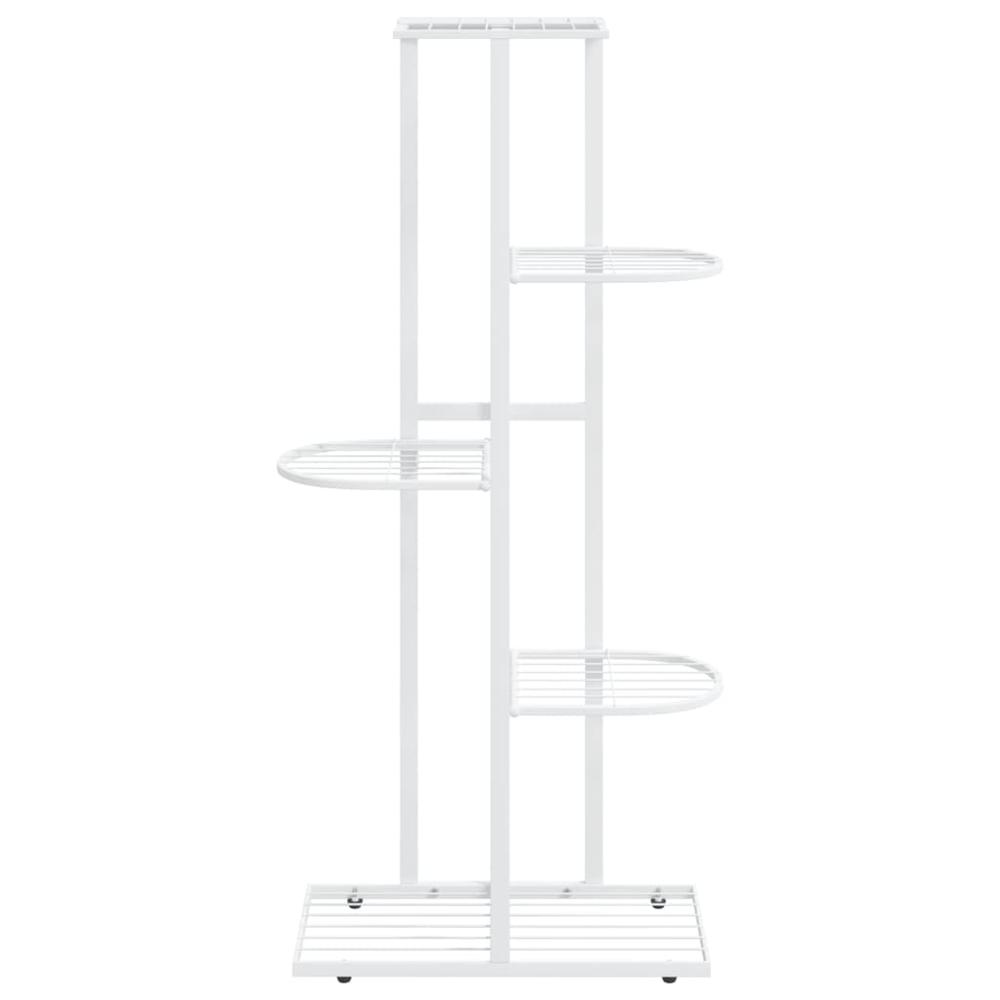 5-Floor Flower Stand 16.9"x8.7"x38.6" White Metal. Picture 2
