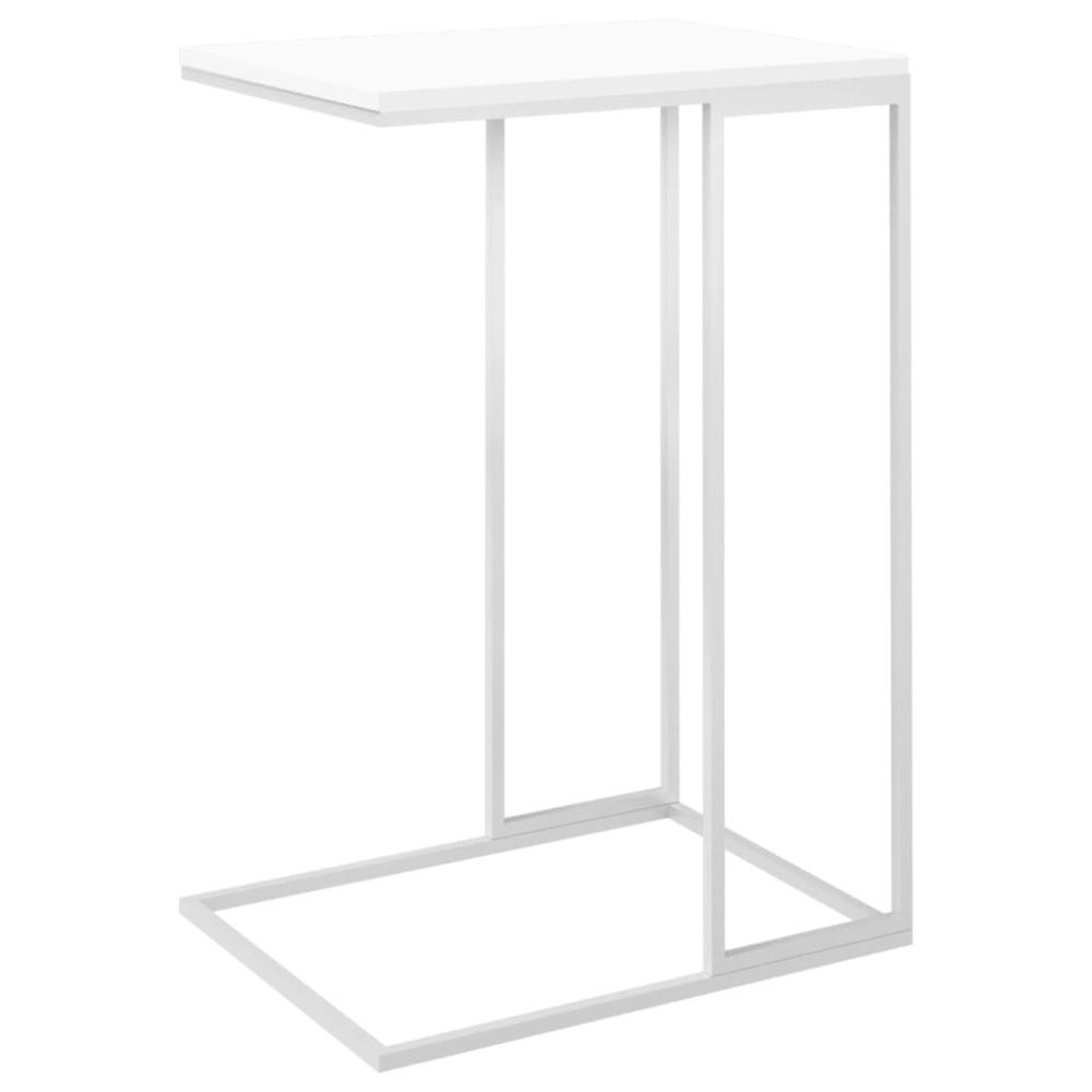 Side Table White 15.7"x11.8"x23.2" Engineered Wood. Picture 4