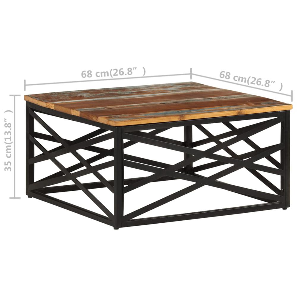 vidaXL Coffee Table 26.8"x26.8"x13.8" Solid Reclaimed Wood. Picture 7