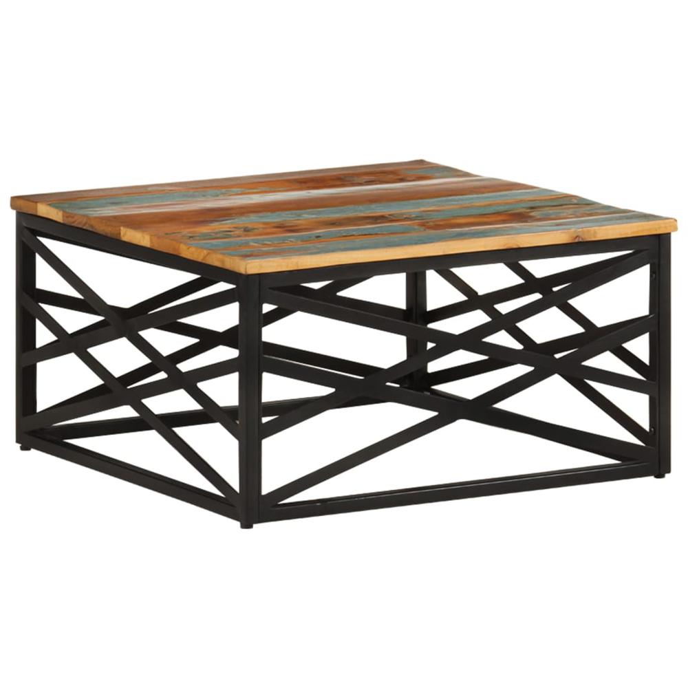 vidaXL Coffee Table 26.8"x26.8"x13.8" Solid Reclaimed Wood. Picture 10