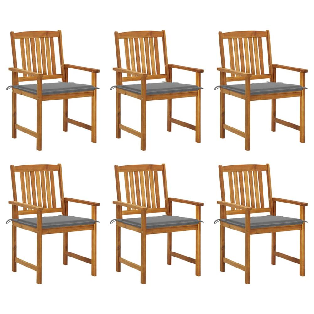 Patio Chairs with Cushions 6 pcs Solid Acacia Wood. Picture 9