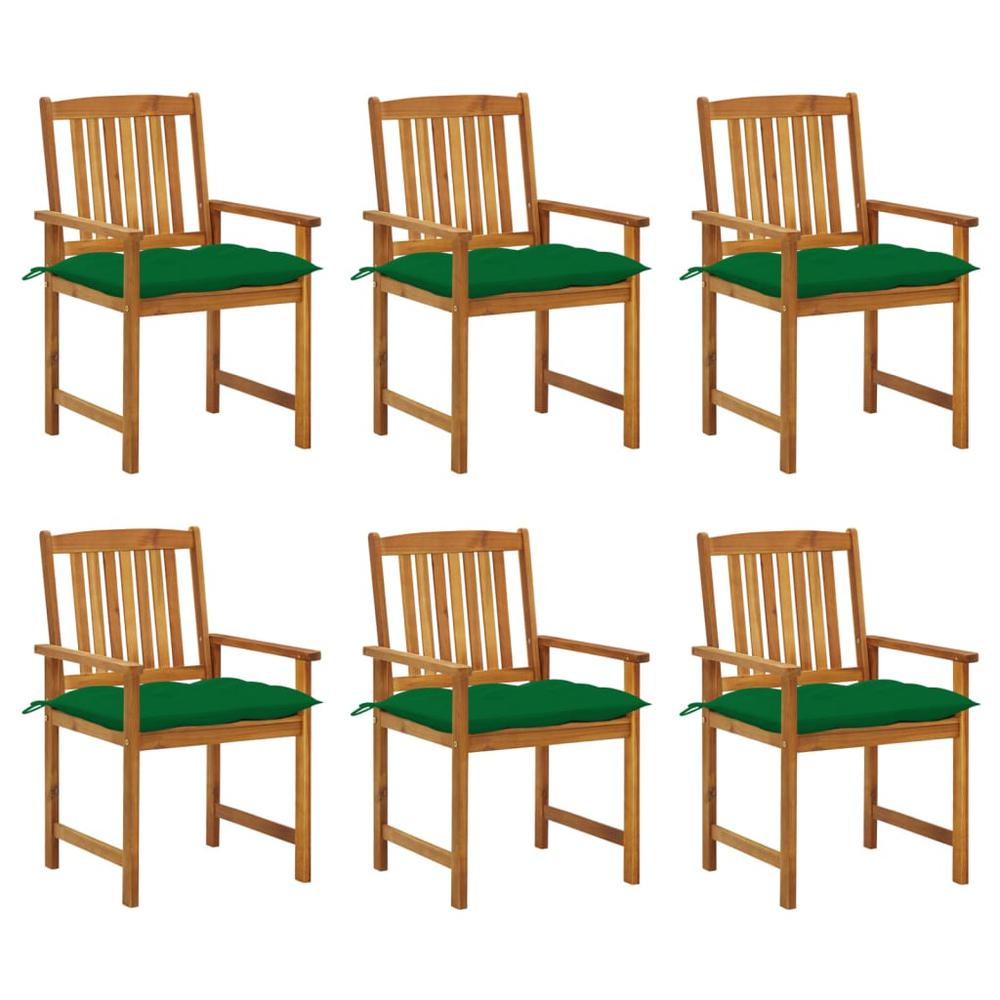 Patio Chairs with Cushions 6 pcs Solid Acacia Wood. Picture 9