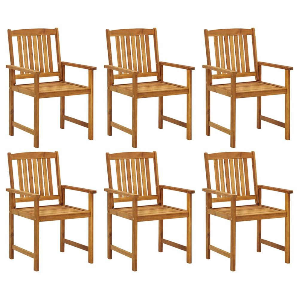 Patio Chairs with Cushions 6 pcs Solid Acacia Wood. Picture 2