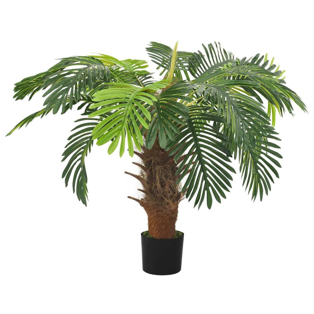 Artificial Cycas Palm with Pot 35.4" Green. Picture 1