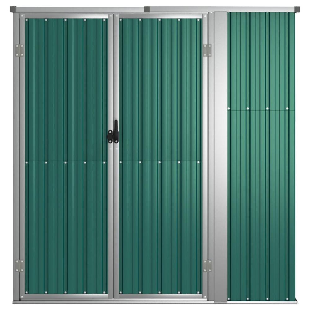 Garden Tool Shed Green 63.4"x35"x63.4" Galvanized Steel. Picture 2
