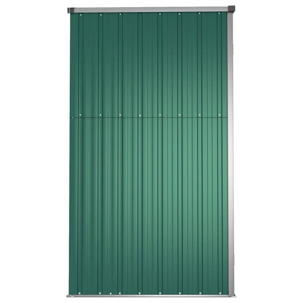 Garden Tool Shed Green 63.4"x35"x63.4" Galvanized Steel. Picture 4