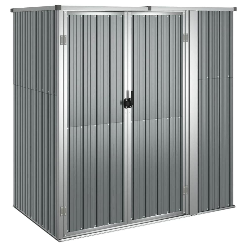 Garden Tool Shed Gray 63.4"x35"x63.4" Galvanized Steel. Picture 1