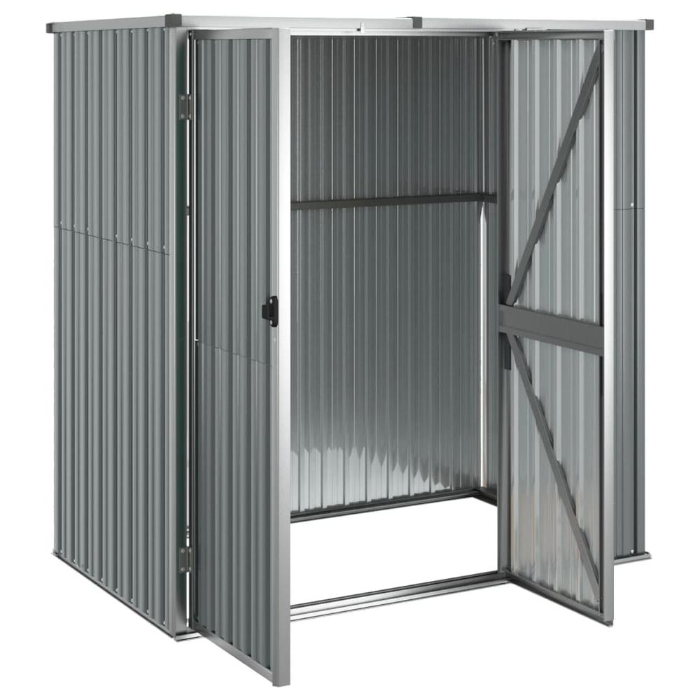 Garden Tool Shed Gray 63.4"x35"x63.4" Galvanized Steel. Picture 3