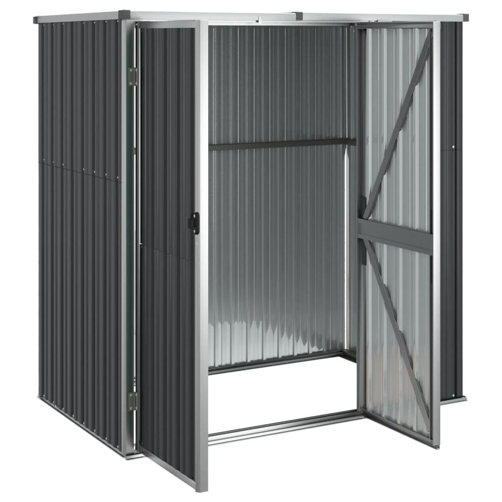 Garden Tool Shed Anthracite 63.4"x35"x63.4" Galvanized Steel. Picture 3