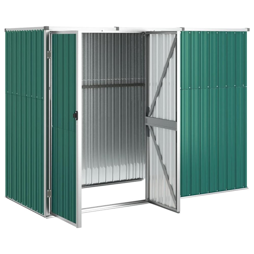 Garden Tool Shed Green 88.6"x35"x63.4" Galvanized Steel. Picture 2