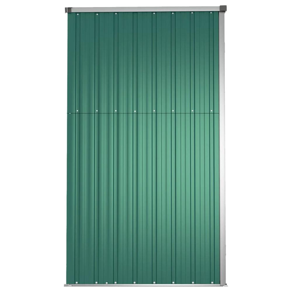 Garden Tool Shed Green 88.6"x35"x63.4" Galvanized Steel. Picture 4