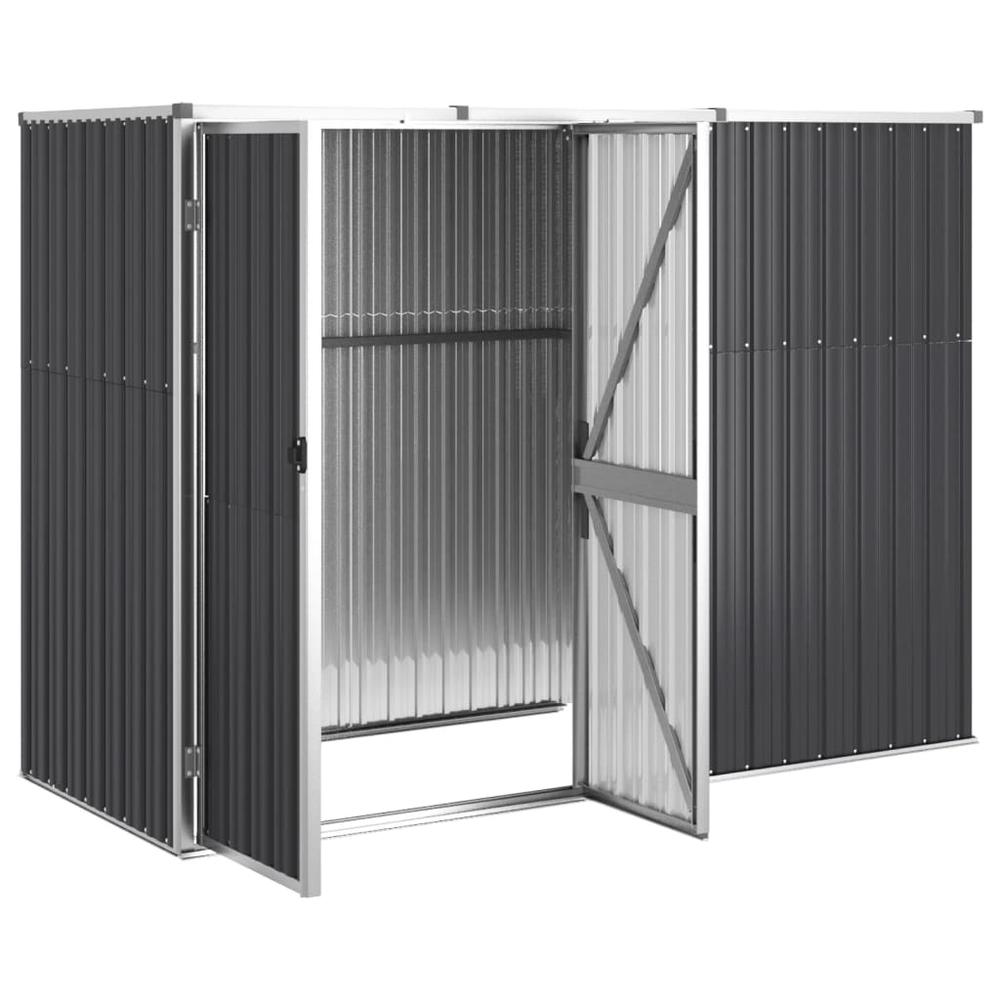 Garden Tool Shed Anthracite 88.6"x35"x63.4" Galvanized Steel. Picture 3