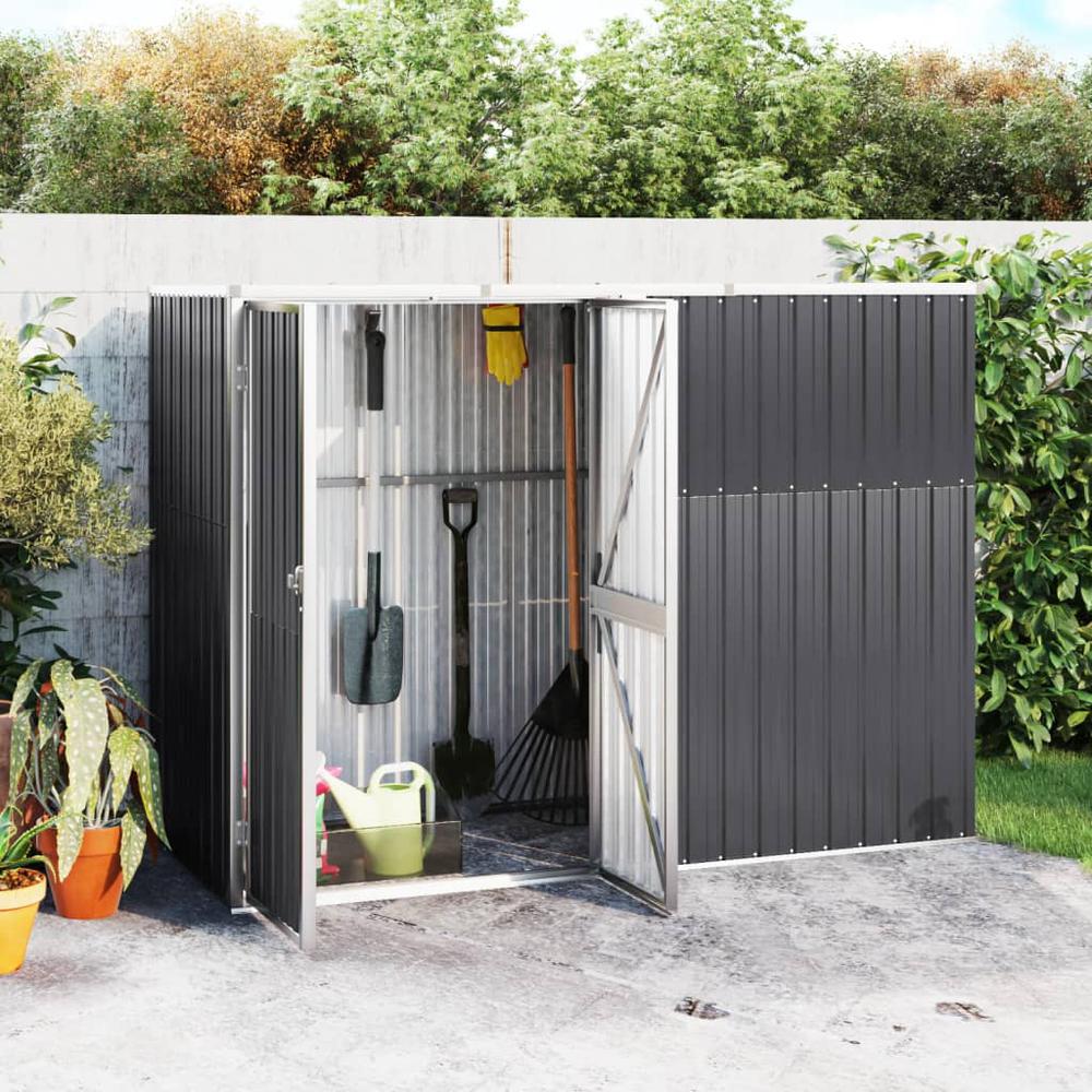 Garden Tool Shed Anthracite 88.6"x35"x63.4" Galvanized Steel. Picture 7