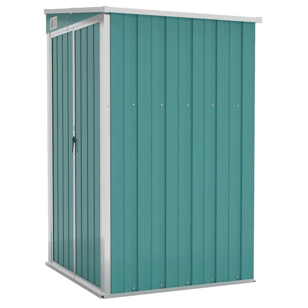 Wall-mounted Garden Shed Green 46.5"x39.4"x70.1" Galvanized Steel. Picture 1