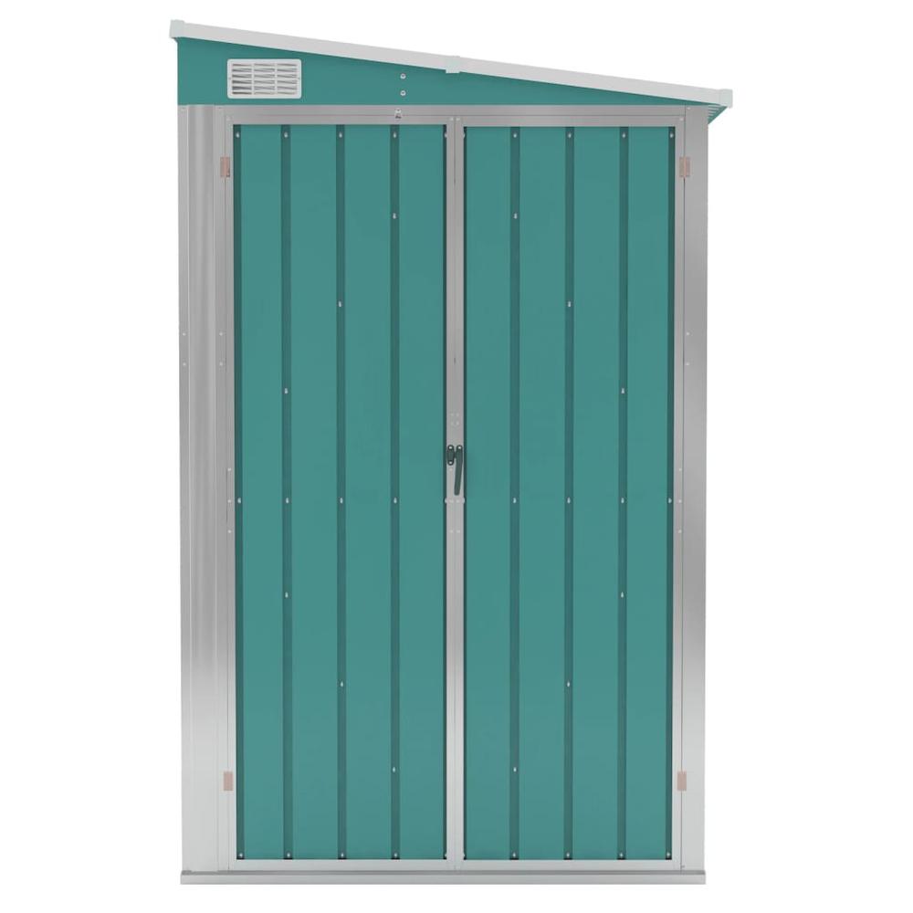 Wall-mounted Garden Shed Green 46.5"x39.4"x70.1" Galvanized Steel. Picture 2