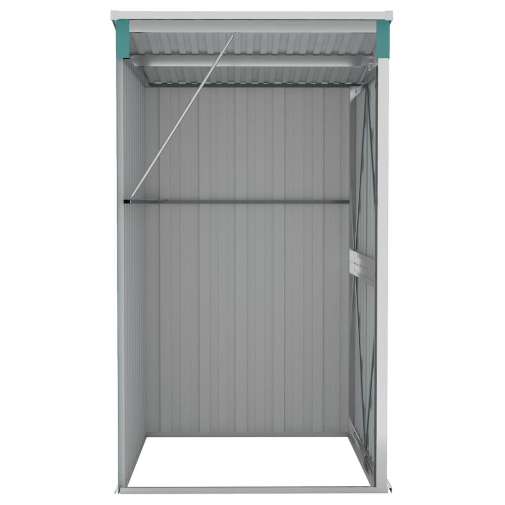 Wall-mounted Garden Shed Green 46.5"x39.4"x70.1" Galvanized Steel. Picture 5