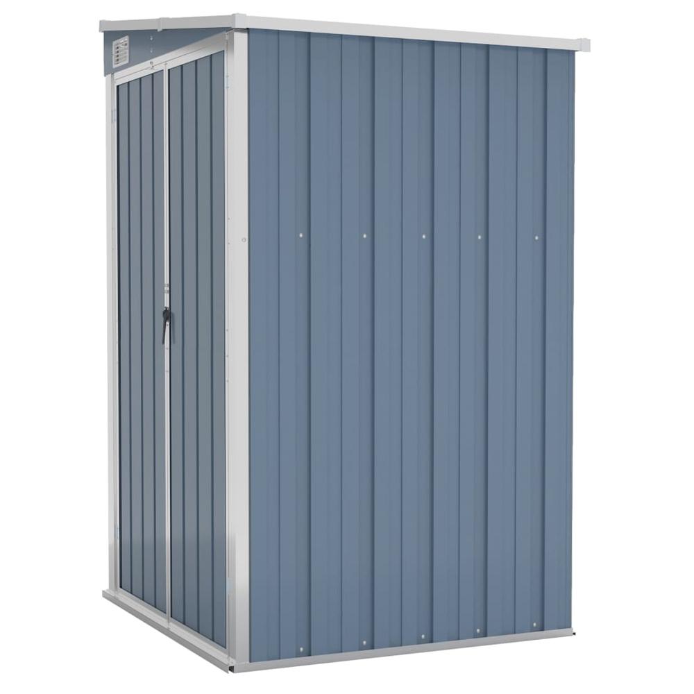 Wall-mounted Garden Shed Gray 46.5"x39.4"x70.1" Galvanized Steel. Picture 1