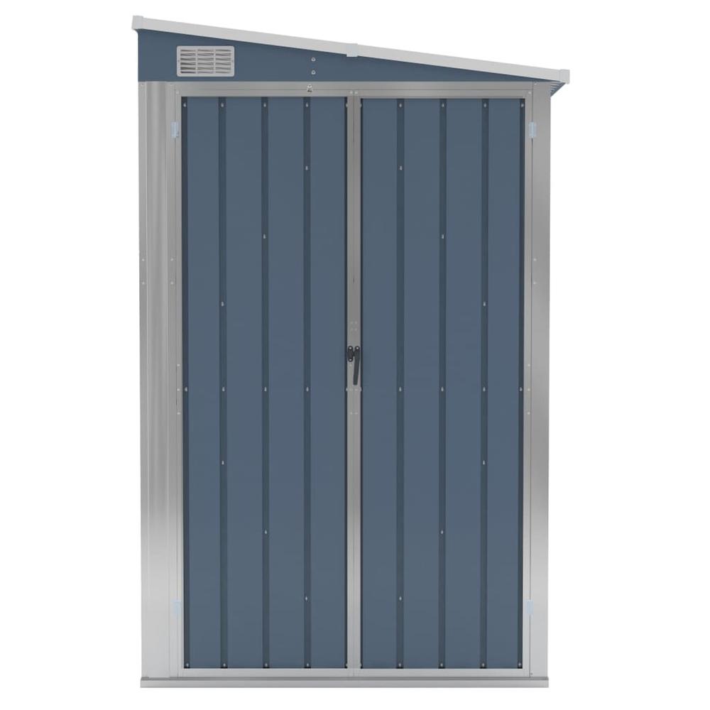 Wall-mounted Garden Shed Gray 46.5"x39.4"x70.1" Galvanized Steel. Picture 2