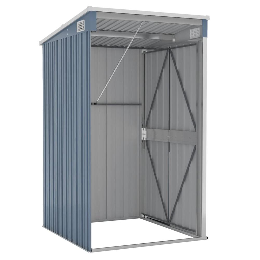 Wall-mounted Garden Shed Gray 46.5"x39.4"x70.1" Galvanized Steel. Picture 5