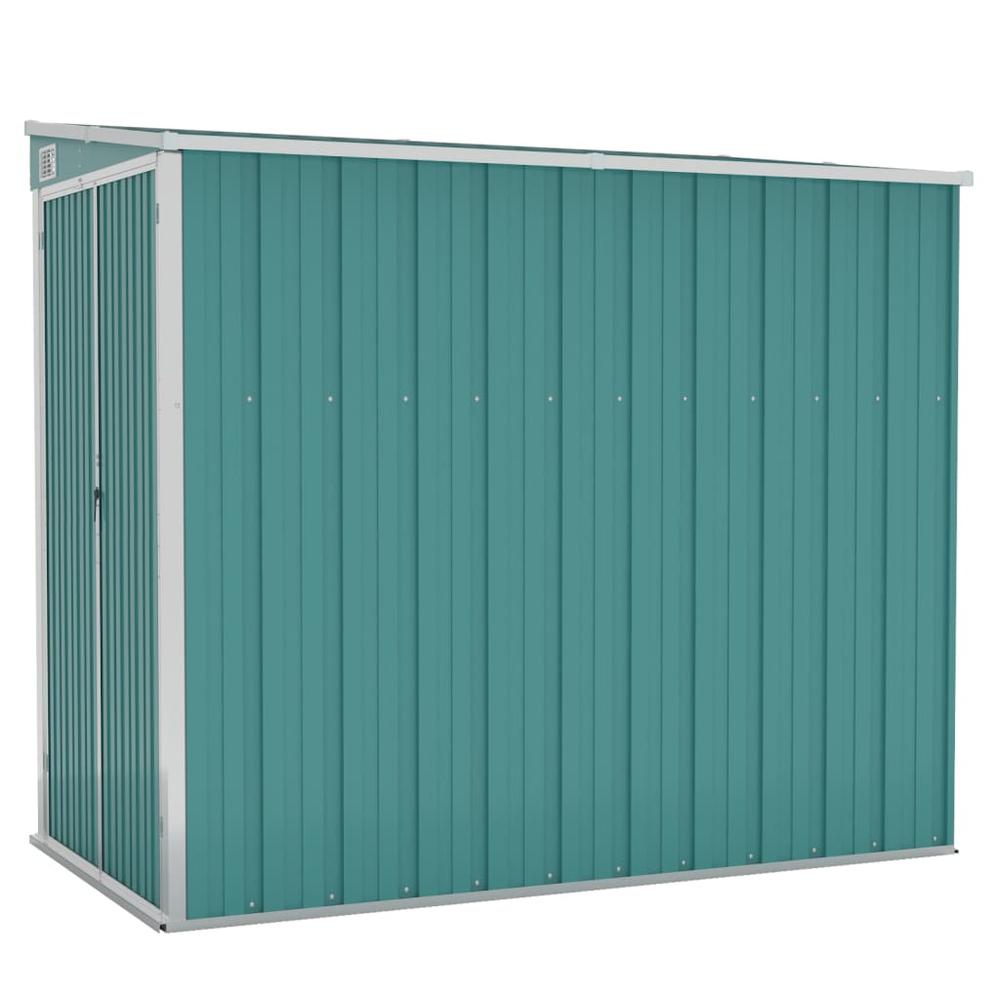 Wall-mounted Garden Shed Green 46.5"x76.4"x70.1" Galvanized Steel. Picture 1