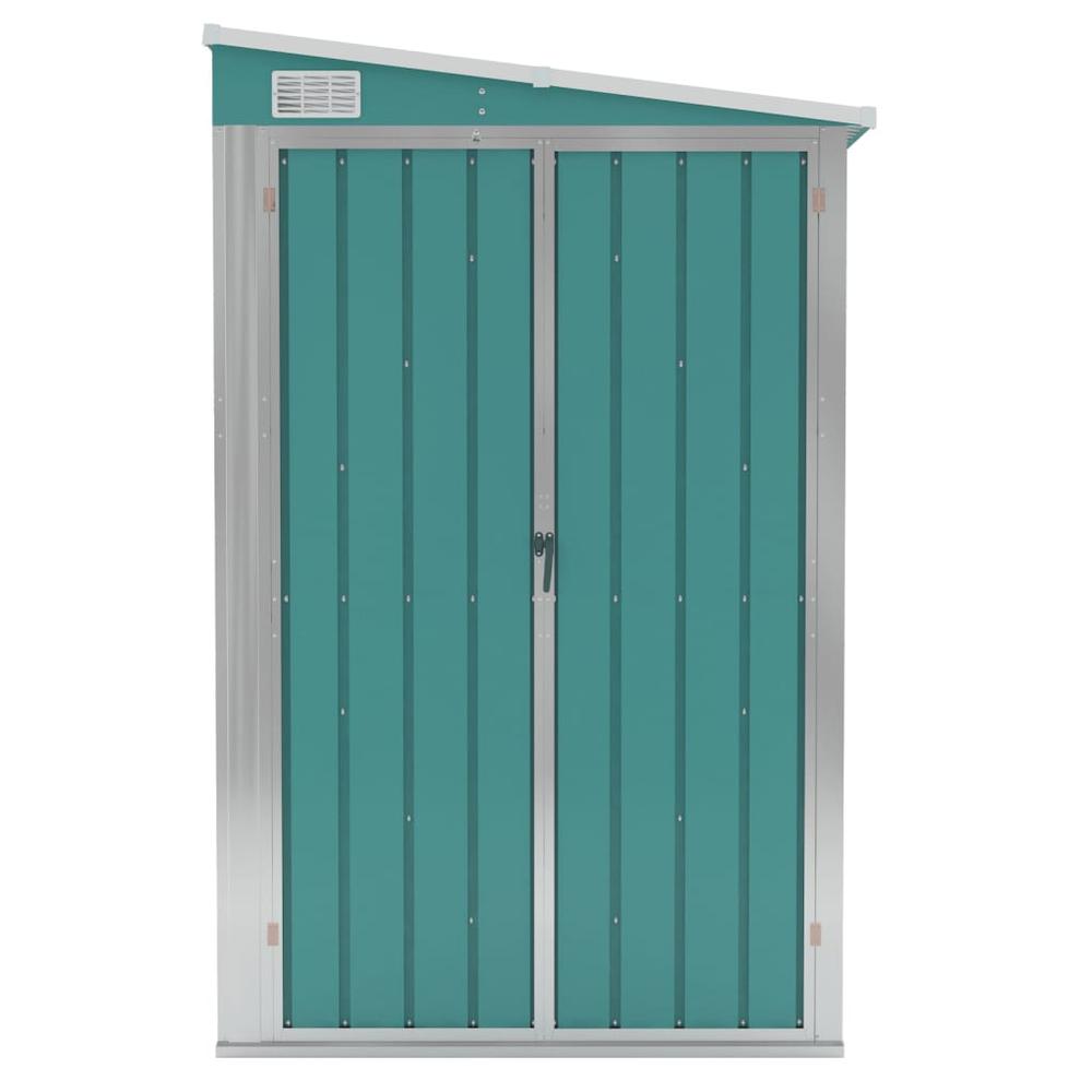 Wall-mounted Garden Shed Green 46.5"x76.4"x70.1" Galvanized Steel. Picture 2
