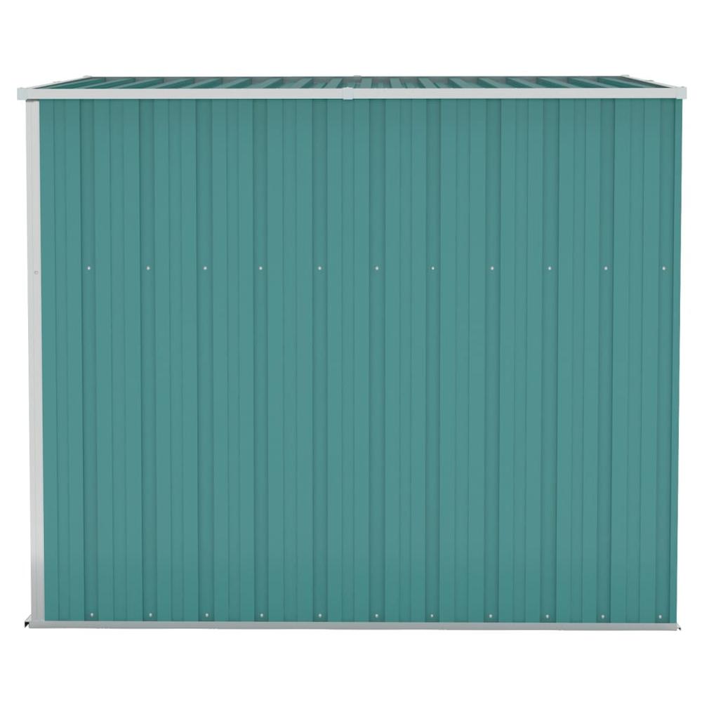 Wall-mounted Garden Shed Green 46.5"x76.4"x70.1" Galvanized Steel. Picture 3