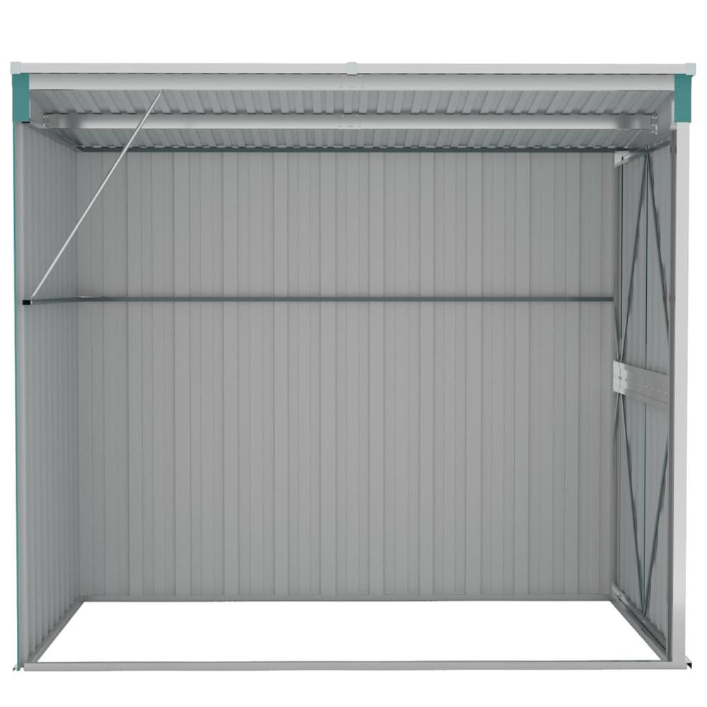 Wall-mounted Garden Shed Green 46.5"x76.4"x70.1" Galvanized Steel. Picture 4