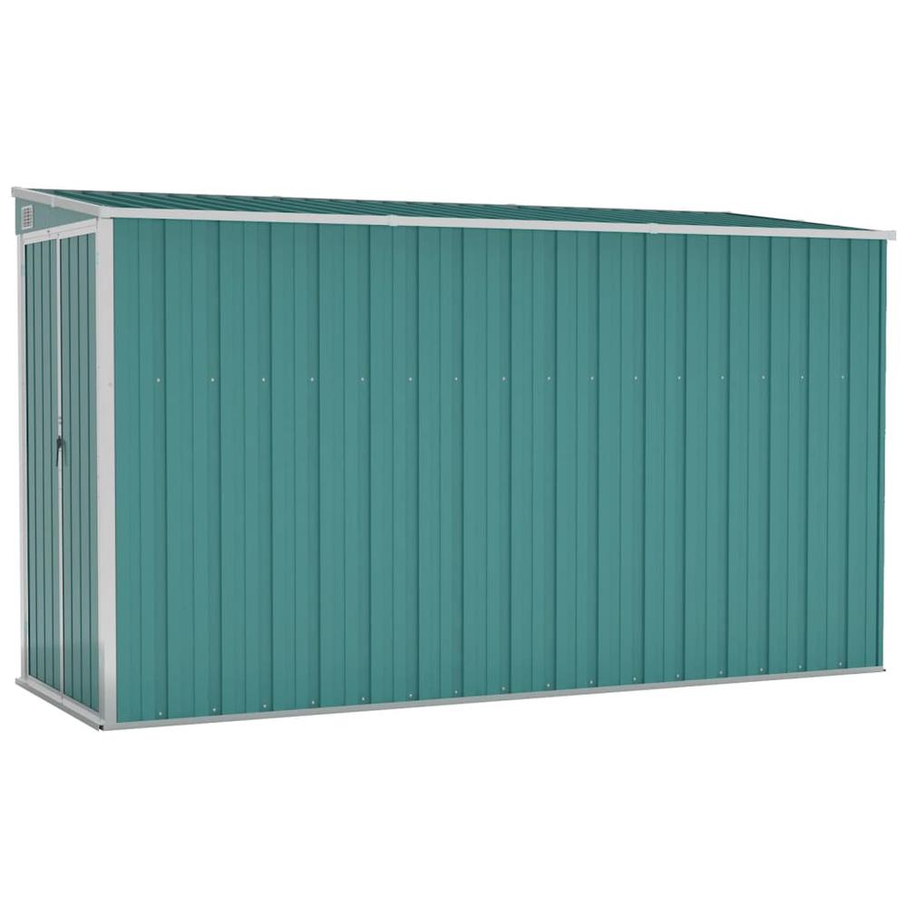 Wall-mounted Garden Shed Green 46.5"x113.4"x70.1" Galvanized Steel. Picture 1