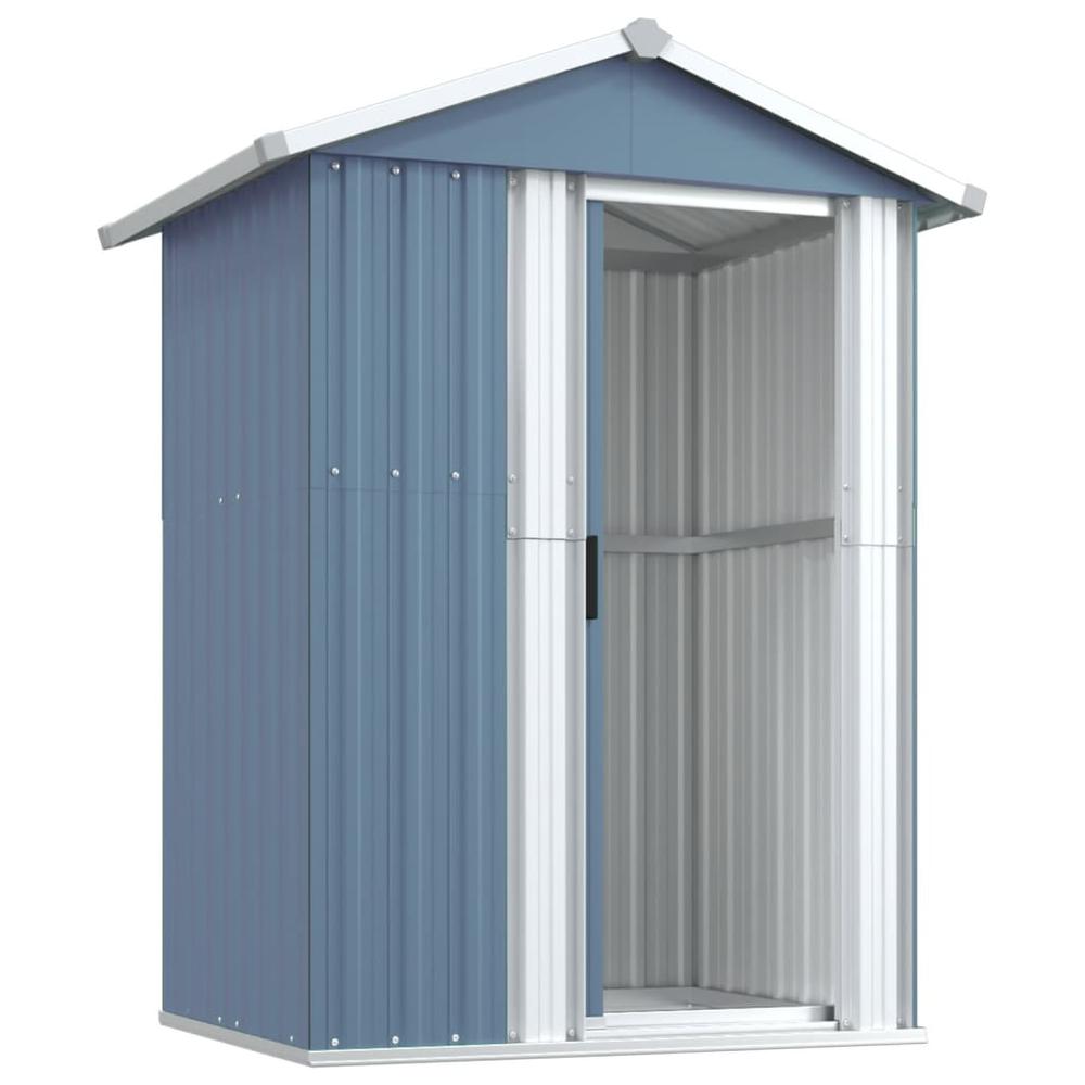 Garden Shed Gray 49.6"x38.4"x69.7" Galvanized Steel. Picture 3