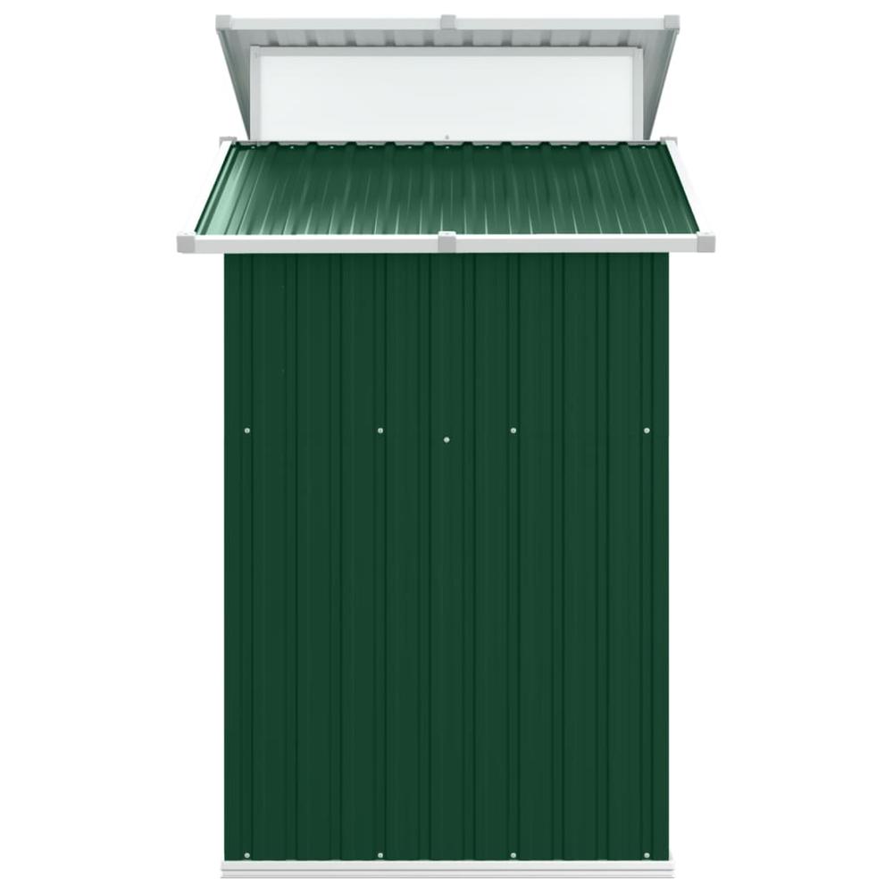Garden Shed Green 106.3"x51.2"x82.1" Galvanized Steel. Picture 4