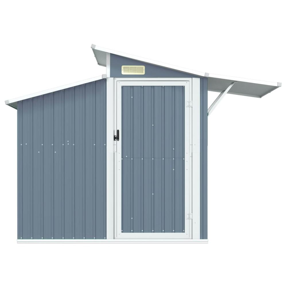 Garden Shed Gray 106.3"x51.2"x82.1" Galvanized Steel. Picture 2