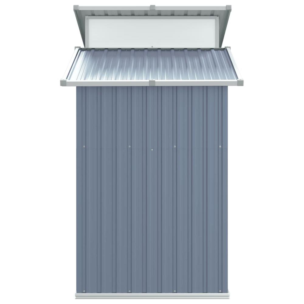Garden Shed Gray 106.3"x51.2"x82.1" Galvanized Steel. Picture 4