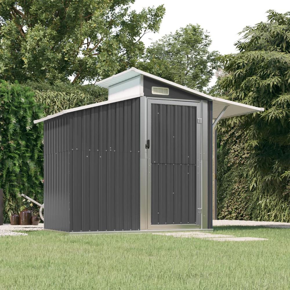 Garden Shed Anthracite 106.3"x51.2"x82.1" Galvanized Steel. Picture 7