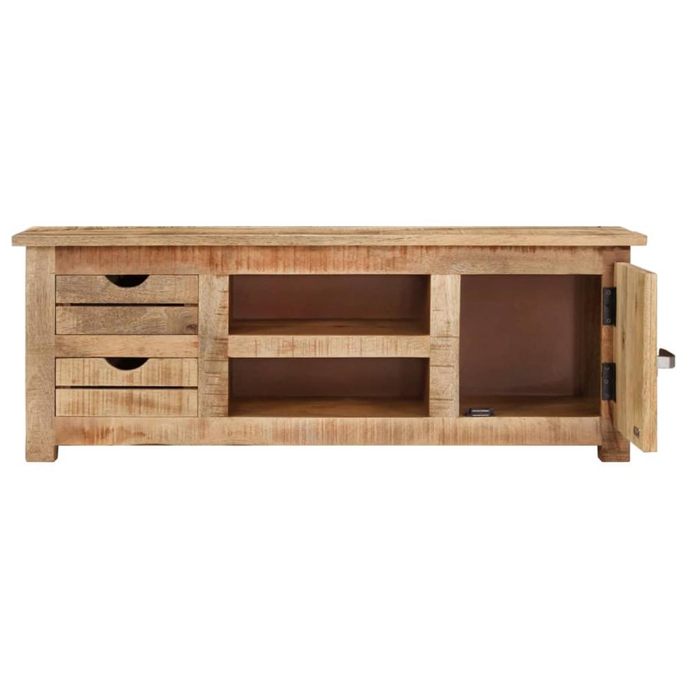 vidaXL TV Cabinet 43.3"x11.8"x15.7" Rough Mango Wood, 328307. Picture 5