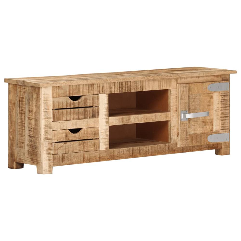 vidaXL TV Cabinet 43.3"x11.8"x15.7" Rough Mango Wood, 328307. Picture 10