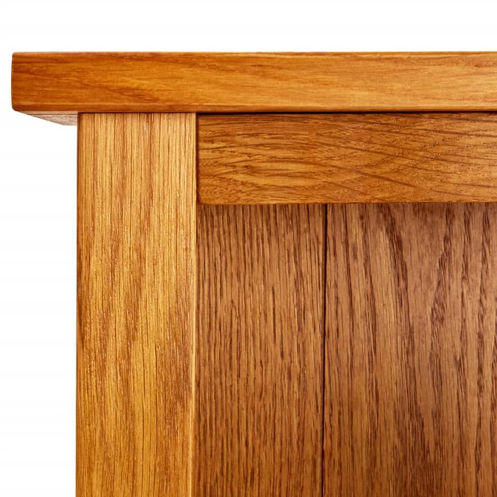 vidaXL 4-Tier Bookcase 27.5"x8.6"x43.3" Solid Oak Wood. Picture 5