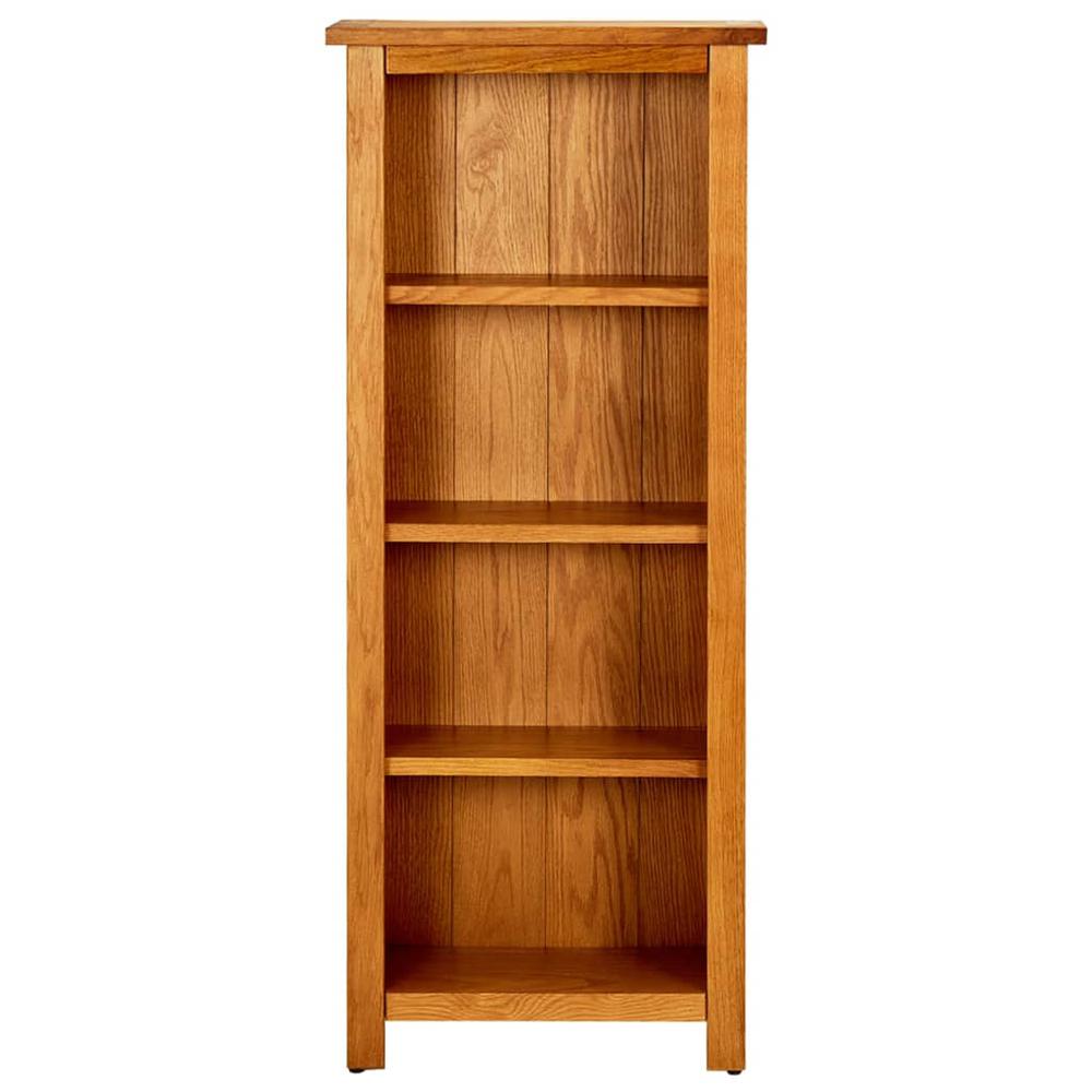 4-Tier Bookcase 17.7"x8.7"x43.3" Solid Oak Wood. Picture 1