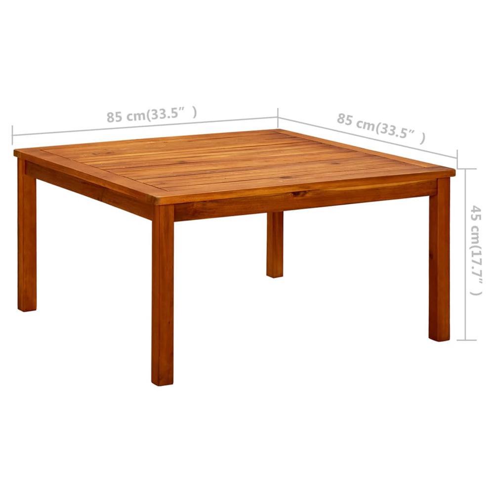 vidaXL Patio Coffee Table 33.5"x33.5"x17.7" Solid Acacia Wood. Picture 7