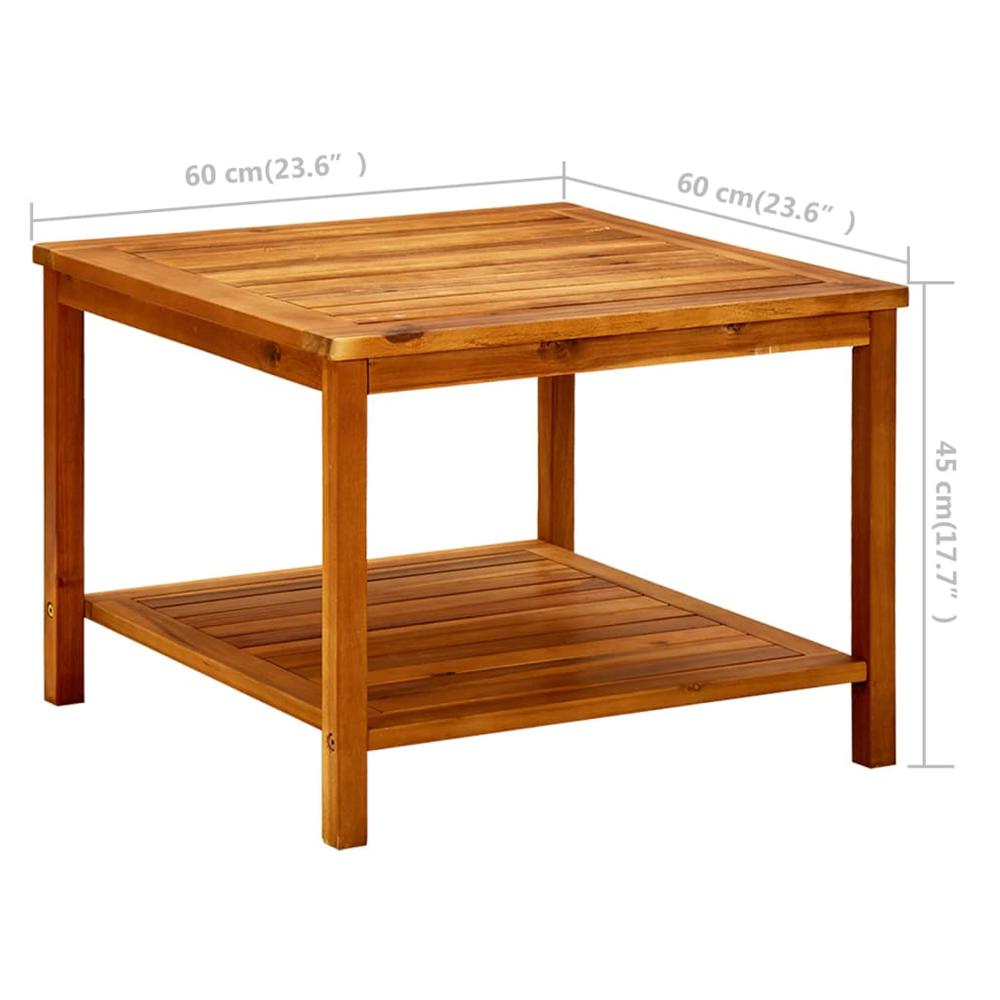 vidaXL Coffee Table 23.6"x23.6"x17.7" Solid Acacia Wood. Picture 7