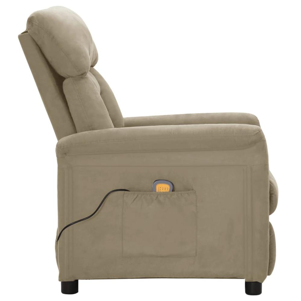 Electric Massage Recliner Light Gray Faux Leather. Picture 3