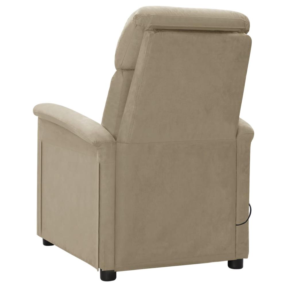 Electric Massage Recliner Light Gray Faux Leather. Picture 4
